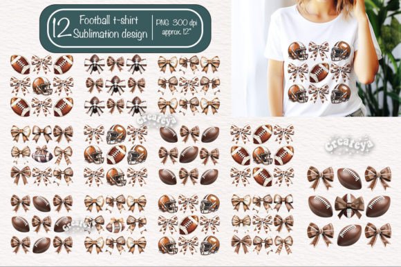 Bows & Football Sublimation: Graphics for Crafts