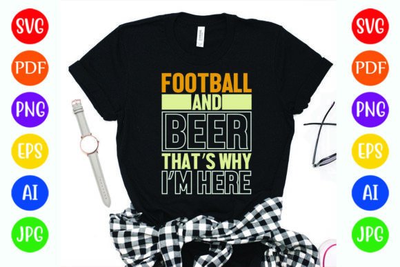 Football and Beer Graphics for T-Shirt Designs