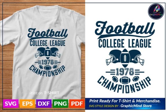 Football Athletic T-shirt Design: Graphics for Crafts