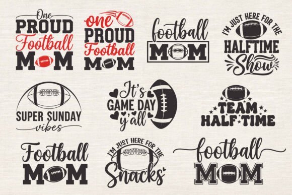 Football Mom Game Day Tshirt Desig SVG: Graphics for Crafts