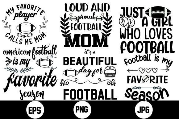 Football SVG Design Bundle for Graphics & Crafts
