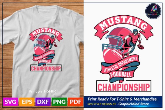 Football SVG T Shirt Graphic for Crafts and Graphics