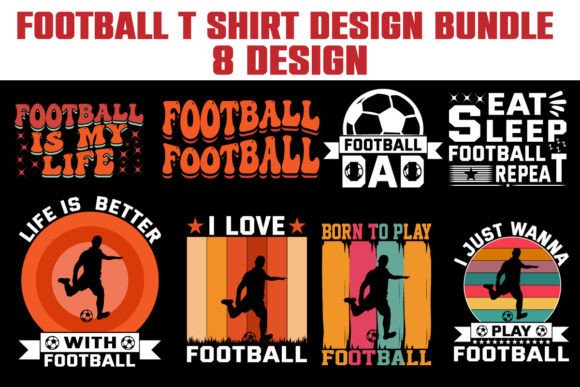 Football T-shirt Design Bundle: Graphics for Crafts