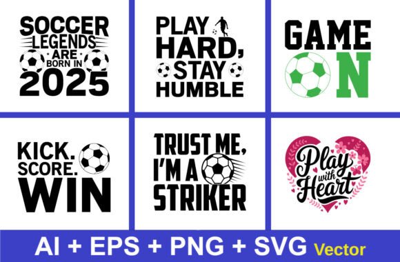 Football T-shirt Design, Soccer Graphics for Crafts