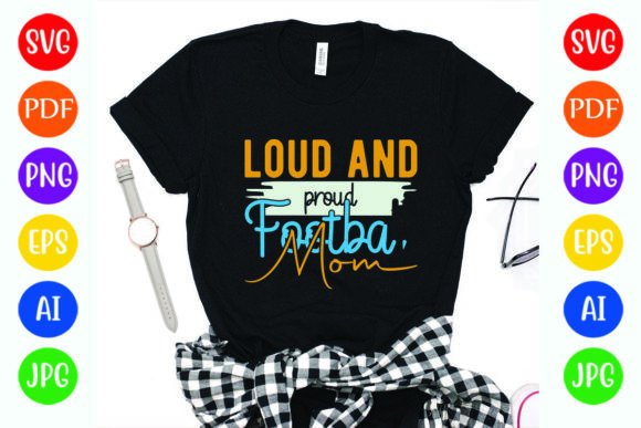 Proud Football MOM T-Shirt Graphics & Designs