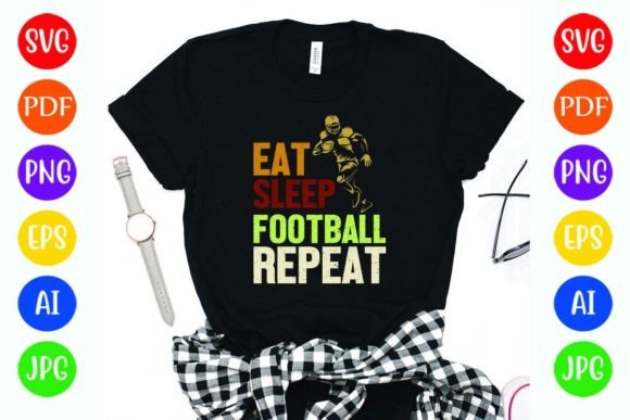 Review: Football T-Shirt Design Eat. Sleep. Foot for Embroidery