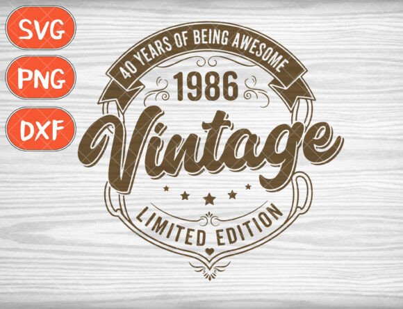 Vintage 1986 SVG: Graphics for T-Shirt Designs